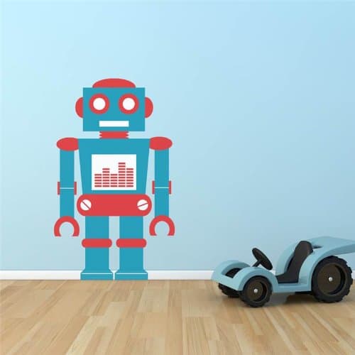 Supertogether Blue Robot Childrens Wall Sticker Kids Bedroom Boys Nursery