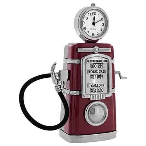 Antique Gas Pump Collectors Replica Desktop Mini Clock