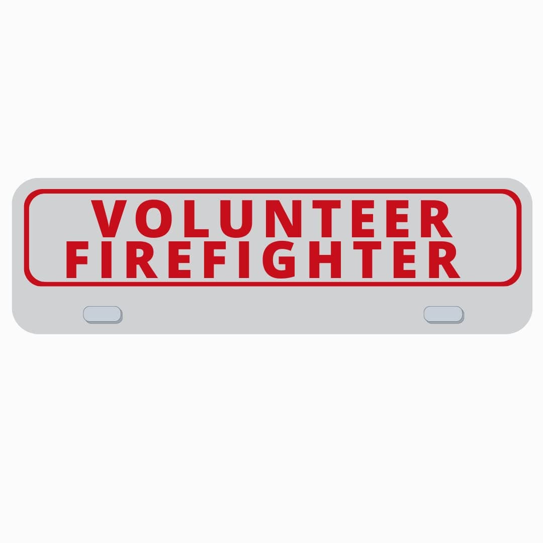 Volunteer Firefighter License Plate Topper