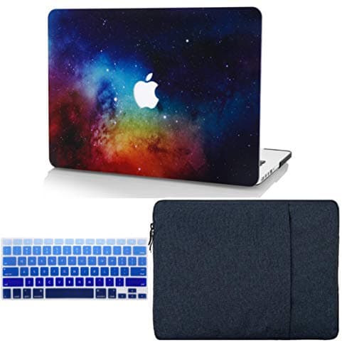 KECC Laptop Case for MacBook Pro 13" (2020/2019/2018/2017/2016, with/Without Touch Bar) w/Keyboard Cover + Sleeve Plastic Hard Shell Case A2159/A1989/A1706/A1708 3 in 1 Bundle (Night Dream)