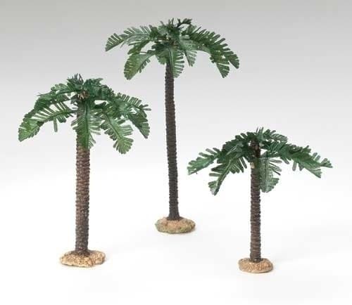 by Roman Inc., Palm Tree 3-Piece Set, 5" Collection, Nativity Figure and Accessories, Hand Sculpted and Painted (11x4x3)