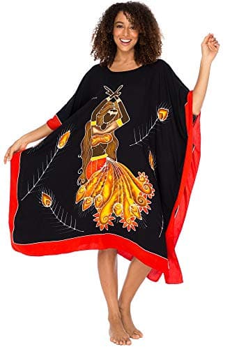 Back From Bali Womens Caftan Dress Loose Beach Poncho Knee Length Empowerment