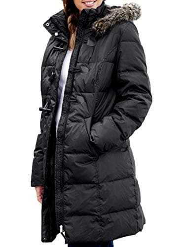 Women Faux Fur Collar Zip Up Front Coat Quilted Jacket Outwear Cardigan