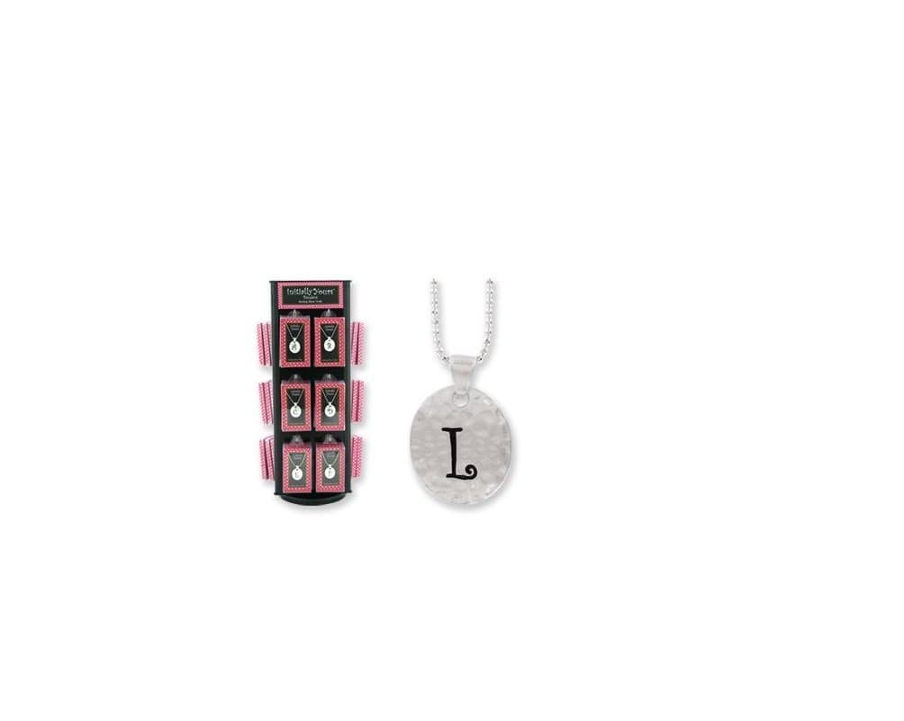Initially Yours Hammered Silver-tone Pendant Initial L