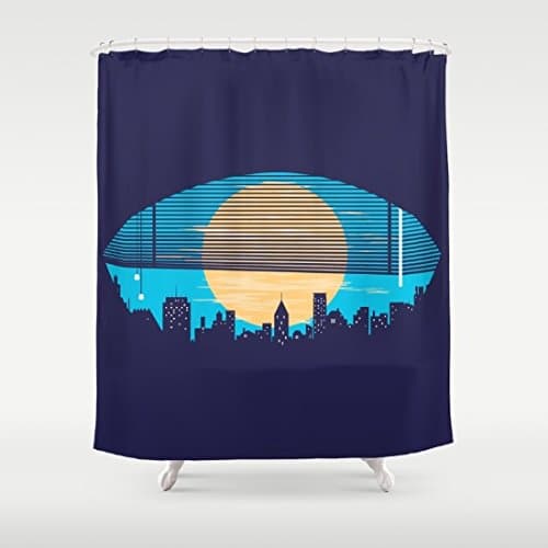 HANHAOKI Eye On The City Kis Bathroom Shower Curtain 72"x72"