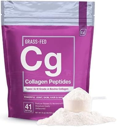Collagen Peptides Powder - Joint, Skin, Hair and Nail Support | Type 1 & 3 Peptides - | Preservative-Free, Grass-Fed, Hormone-Free, Dissolves Easily - 41 Servings - 16oz