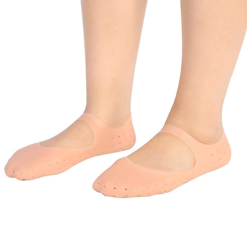 SPAREQUE Silicone Socks, Moisturising Gel Socks Foot Anti-cracking Protector Foot Care Tool Prevention Socks for Dry Feet Ankles Cracked Heel Repair Foot Care Socks for Women Men