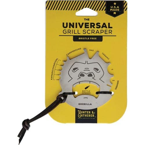 Zootility Grrilla Bristle-Free Grill Scraper, Grill Scraper, Bottle Opener, Stainless Steel