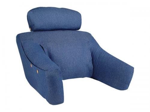 BDLF-DEN-H - Bedlounge Hypoallergenic Fill Bed Reading Pillow - Denim Blue - Regular