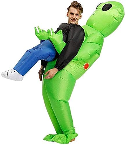 Xling Inflatable ET Monster Costume Scary Green Alien Cosplay Costume for Woman Adult Masquerade Halloween Party Festival Stage Performance (Color : -, Size : -)