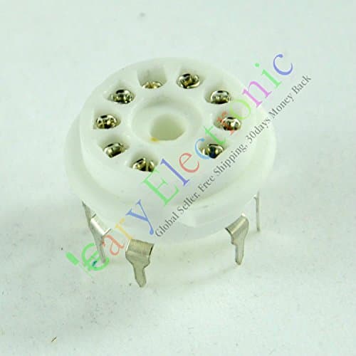 Cary 4pcs 9pin PCB Ceramic Vacuum Tube Socket Valve Base 12ax7b 12au7 Ecc83 Ecc82 Diy