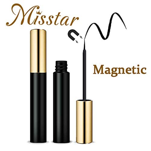 Misstar Magnetic Eyeliner Liquid Eyeliner, Use with Magnetic Eyelashes, Water Resistant Smudge Proof No Glue Magnetic Eyeliner Matte Black