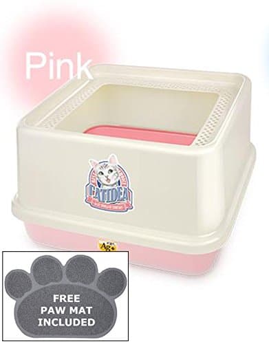 CatIdea Luxury Sifting Top Entry Cat Litter Box. CL7 (Pink)