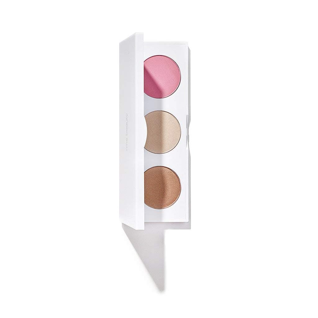 RMS Beauty Sensual Skin Trio - All-in-One Face Makeup Complexion Palette with Highlighter, Bronzer & Blush Powder - Travel-Friendly with Mirror Included (0.12 Ounce)