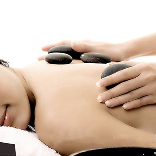 March And July 7pcs Massage Hot Stones Smooth Massage Natural Stone Set, Hot Spa Rock Basalt Stone