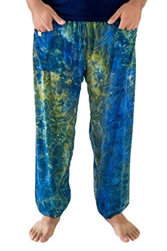PIYOGA Men's Harem Pants Yoga Fitness Soft Baggy w 2 Pockets - Mystical Forest