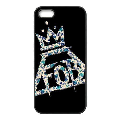 Personalized Snap-on TPU Rubber Coated Case Compatible with iPhone 5 / 5S Cases [FOB Fall Out Boy]