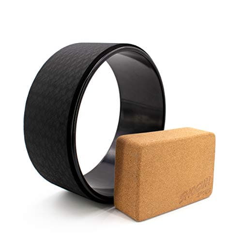 Shogun Sports Yoga Wheel. Improve Your Yoga Poses, Perfect for Stretching, Improving Flexibility and Backends. Yoga Wheel for Opening The Chest, Back Spine. 12" x 5" (Black & Black + Yoga Block)