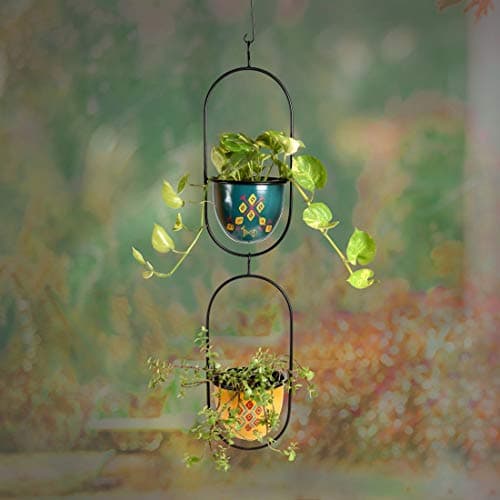 Aakriti Art Creations Colourful Hanging Planters So2 (7x6x33)