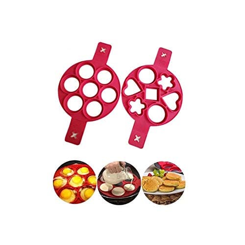 Pancake mold maker, Mini pancakes maker, 2 pack Upgrade 14 Cavity Nonstick Silicone Baking Round Mold, Silicone Egg Rings Muffin heart Pancake maker mold