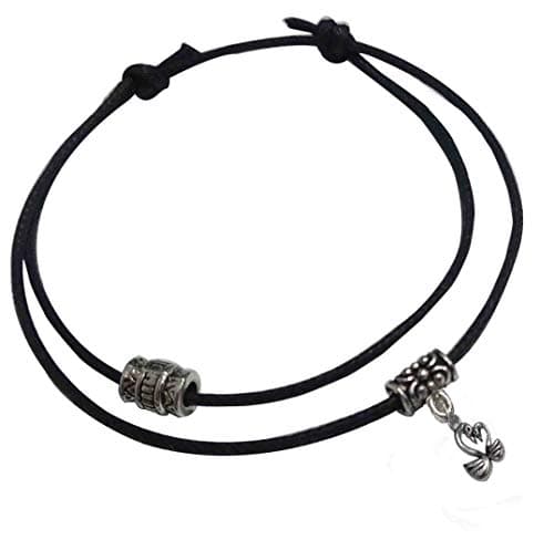 GURJARI JEWELLERS Adjustable Black Thread Anklet with Oxidised Beads For Girls