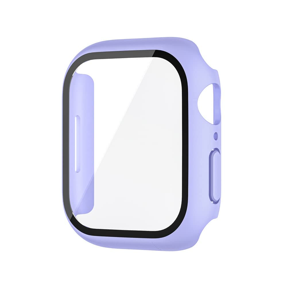 SUIMUMU Compatible with Apple Watch Series 7 41mm 45mm Case with Tempered Glass Screen Guard Protector Full Hard Ultra-Thin Scratch Resistant Bumper Protective Cover for IWatch 7 (41mm,#10-Purple)