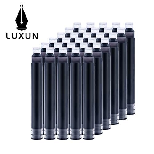 Luxun International Size Pen Ink Cartridge to Fit Fountain Pens,Black [30 PACK]