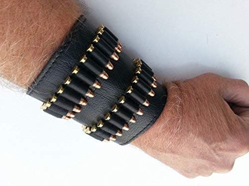 vsdfvsdfv .22 .17/.38.357/.45 Cartridge Belt Slide Pistol Ammunition Carrier Leather (Brown 38/357 Special)