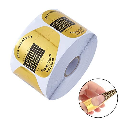 500pcs Professional Nail Extension Guide Stickers French Nail Forms Golden Nail Art Tips for Polygel UV Acrylic Gel