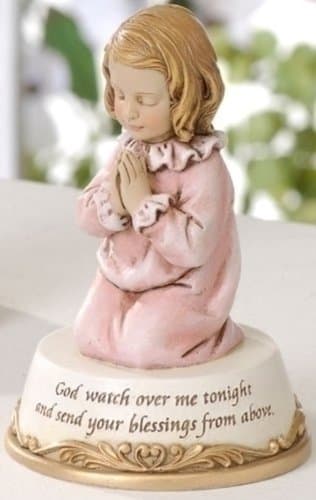 4.5" Praying Girl Figure "God Watch Over..." (Roman 6219-9)