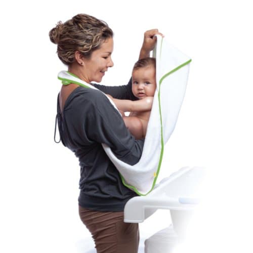 aacua 4 in 1 Multi-Use Bath Towel (White) - Green Trim