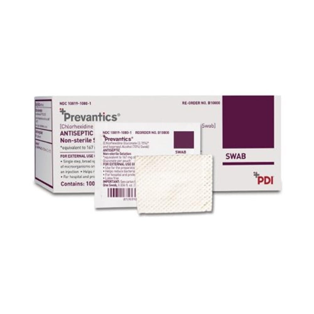 PDI B10800 Antiseptic Swab 1.0 ML , Box, 100, Swabs, 3.125" x 1.125"