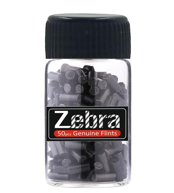 Zebra (Black, Pack of 50 pcs) Genuine Lighter Flint Stone I Fit to All Zippo Fluid, Kerosene Oil, Gas and Petrol Fuel Used Grinding Wheel Pocket Lighters Accessories