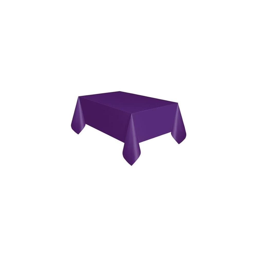 Solid Deep Purple Rectangular Plastic Table Cover (137cm x 274cm) 1 Count - Elegant & Durable Tablecloth for Parties, Events, and Home Use