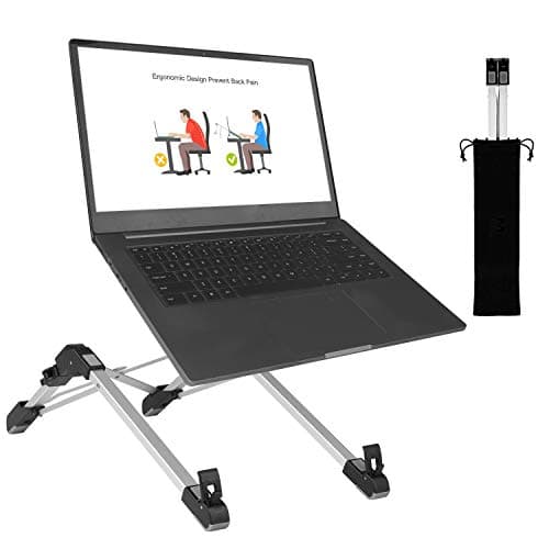 Laptop Stand, Portable Laptop Stand Adjustable Eye-Level Ergonomic Height Fordable Compact Aluminum Laptop Stands and Holders for MacBook, Notebook, iPad, Kindle, Book(Storage Bag Included