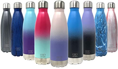 Gold Armour 17oz Stainless Steel Vacuum Insulated Water Bottle, Leak Proof Double Walled Cola Shape Bottle, Keeps Drinks Cold for 24 Hours and Hot for 10 Hours (Ombre: Sweet Taffy, 17oz)