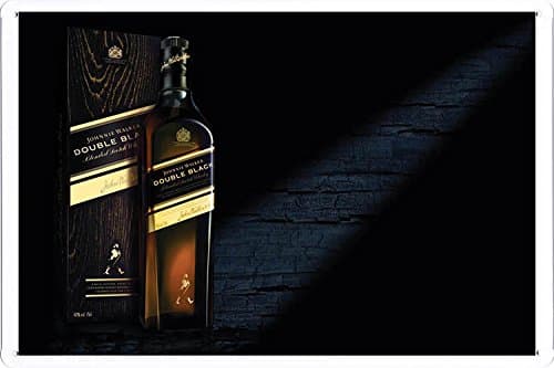 Tin Sign Metal Poster Plate (8"x12") of Johnnie Walker Double Black Whiskey by Food & Beverage Decor Sign