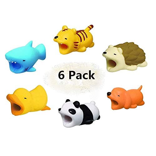 Cable Bites，Saver Cute Animal Cable Bites Compatible iPhone Accessory, Protector USB Power Adapter Prevent Disconnection The Whole Charging， iPhone Line Cable Charging Cords Cell Phone (6Pcs)