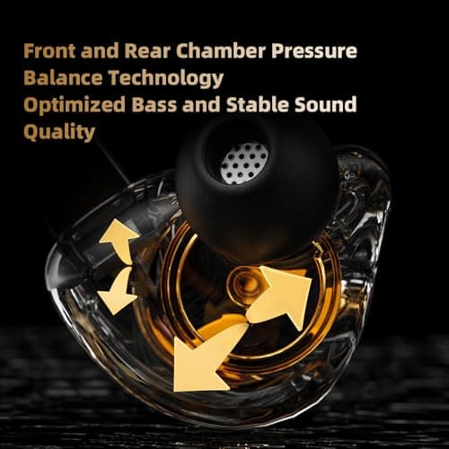 Piluyaa Wired Gaming Headphones IEM Earphones with 1DD，QKZ ENZO in Ear Monitor, HiFi Earbuds, Bass Sound with New 11mm Dynamic Driver for Video Music Gaming (Colorful, Mic)