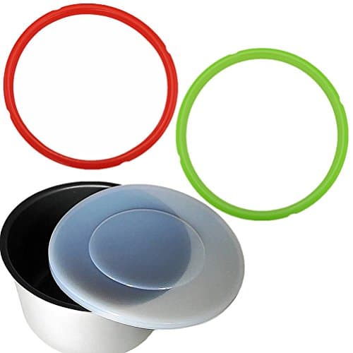 3 Pack Silicone Lid Cover with Sealing Rings 8 Quart Red & Green and White - Fits Instant Pot 8 qt Models Ring Seal Accessories