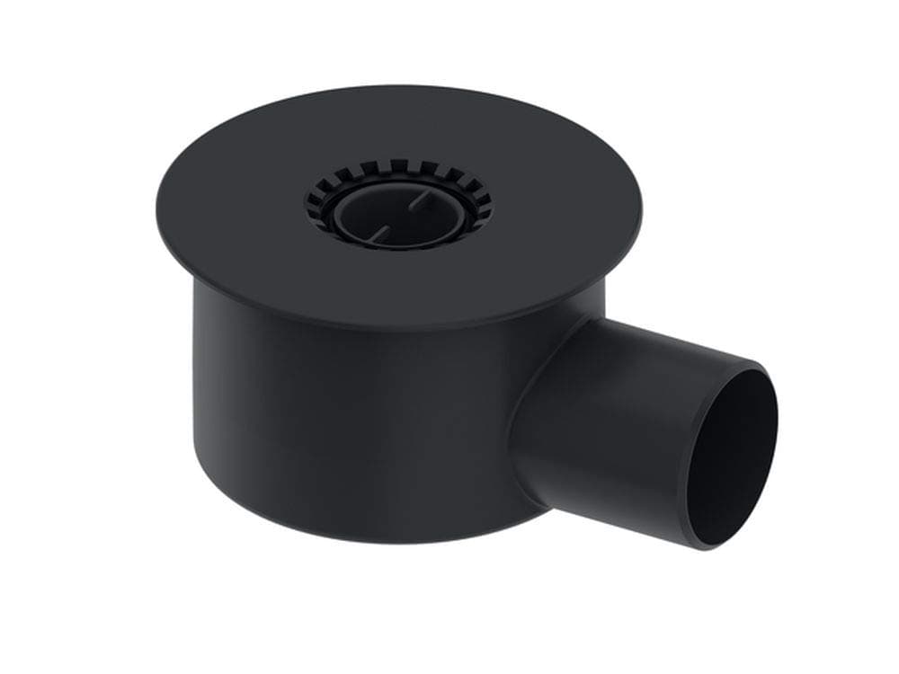 TECE 650002 drainline Max Drain (360° rotatable mounting on The Gutter Body, Membrane), Black