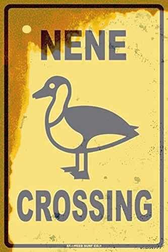 J.DXHYA Metal Tin Signs Vintage Nene Crossing Aluminum Poster Sign Wall Decor 12x18 Plaque Retro Club Pub Bar