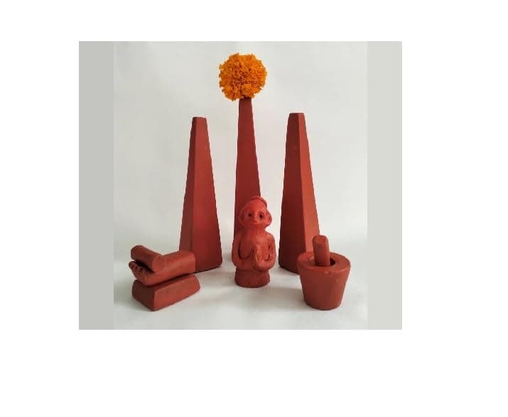 Kingnqueenz Onathappan Clay Set for Onam Idols Thrikkakarayappan Set (ഓണത്തപ്പൻ) Set