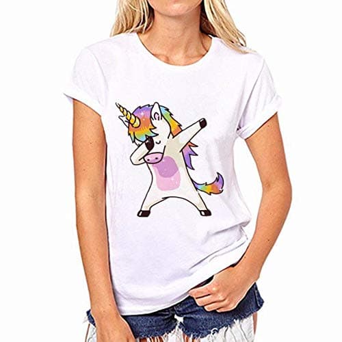 SizeUnicorns T-Shirt Women Cute Cartoon Horse Printed Tshirt Soft Short Sleeve Women Tops for Girls