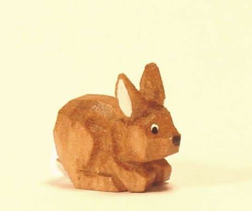 erzgebirge German Wood Miniature Bunny Rabbit Made in Germany Mini Decoration