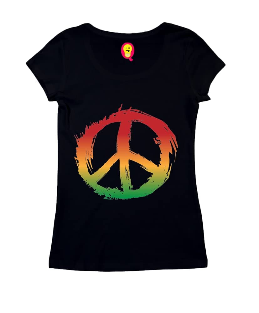 Quirkipedia Reggae Peace Logo Music Tshirts, Reggae Womens Tshirts