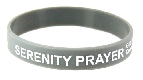 8090009 3 Bracelets Serenity Prayer Silicone Bracelet Rubber God Grant Me AA Al-Anon 12 Step