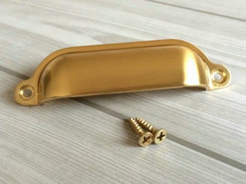 Gold Decorative Cabinet Hardware Bin Pulls Dresser Pulls Cup Drawer Pull Handles Kitchen Cabinet Pull Handle 3.5" (89 Mm)