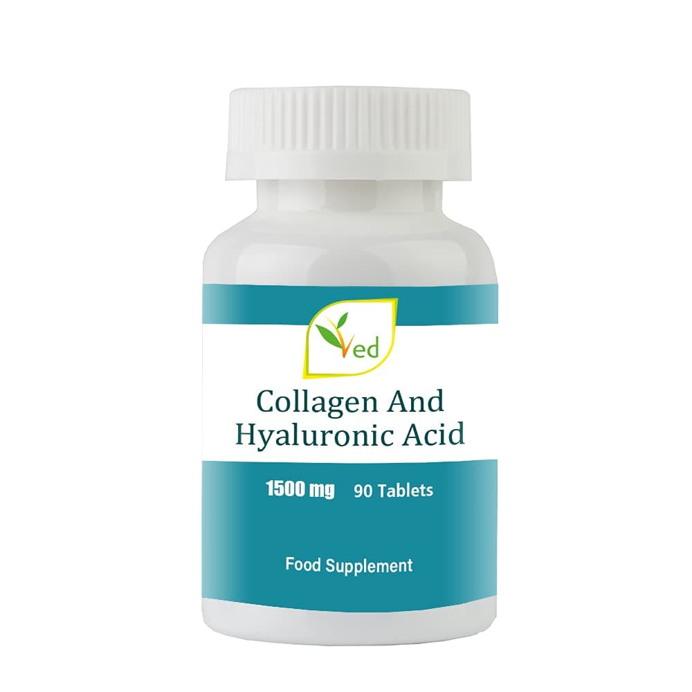 Ultra-Pure Dietary Supplement | Collagen Protein + Hyaluronic Acid | Collagen Supplement Promote Healthy Skin | 1500mg, 90 Tablets