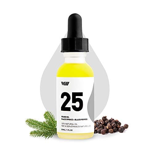 25 Beard Oil Black Spruce and Black Pepper, 100% All-Natural Essential Oil-Based Scented Beard Oil for Men (Bergamot Essential Oil, Organic Jojoba Seed, Grapeseed, and Camellia Oils) – Way of Will